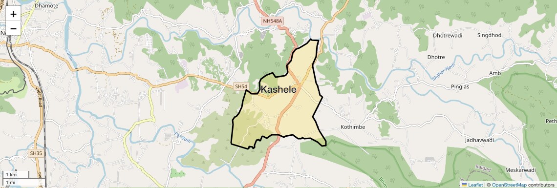 Location Map of Kashele, Navi Mumbai