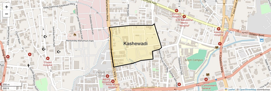 Location Map of Kashewadi, Pune