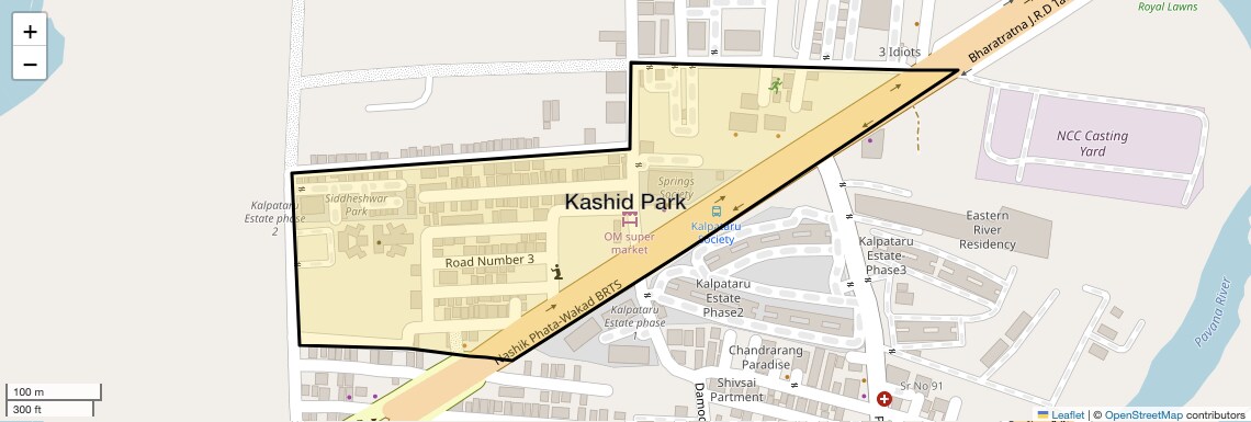 Location Map of Kashid Park, Pune