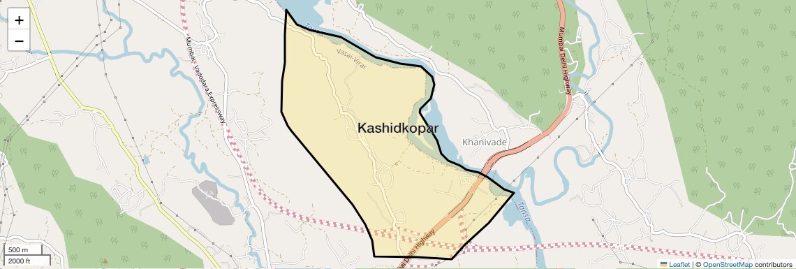 Location Map of Kashidkopar, Palghar