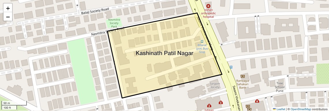 Location Map of Kashinath Patil Nagar, Pune