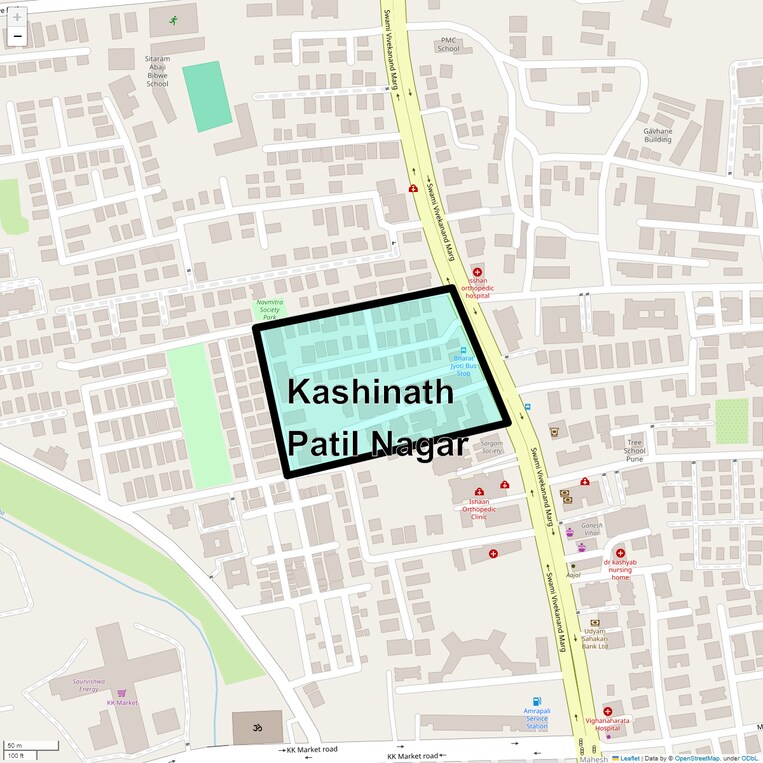 Location Map of Kashinath Patil Nagar