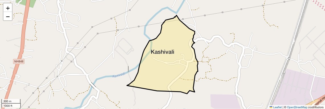 Location Map of Kashivali, Thane