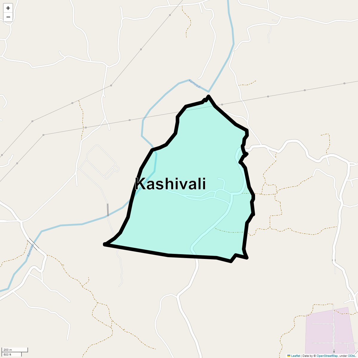Location Map of Kashivali, Thane