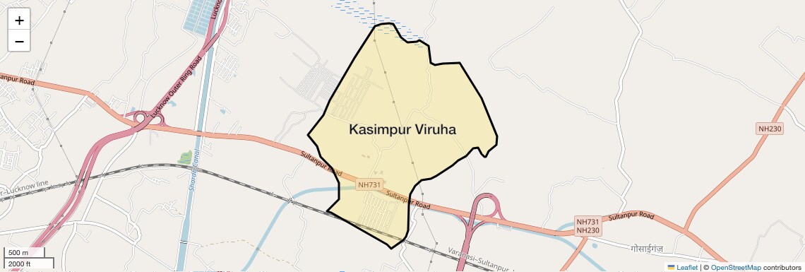 Location Map of Kasimpur Viruha, Lucknow