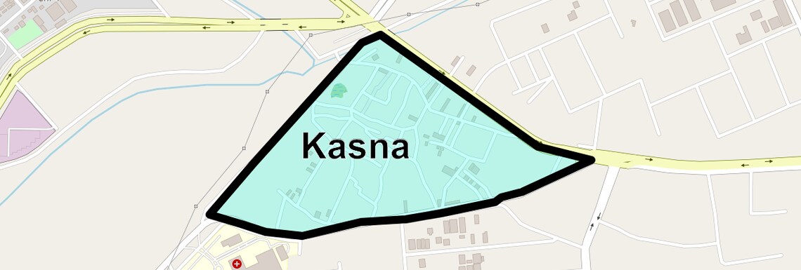 Location Map of Kasna, Greater Noida