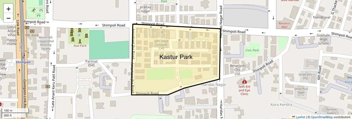 Location Map of Kastur Park, Mumbai