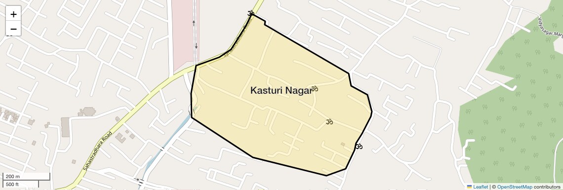 Location Map of Kasturi Nagar, Dehradun