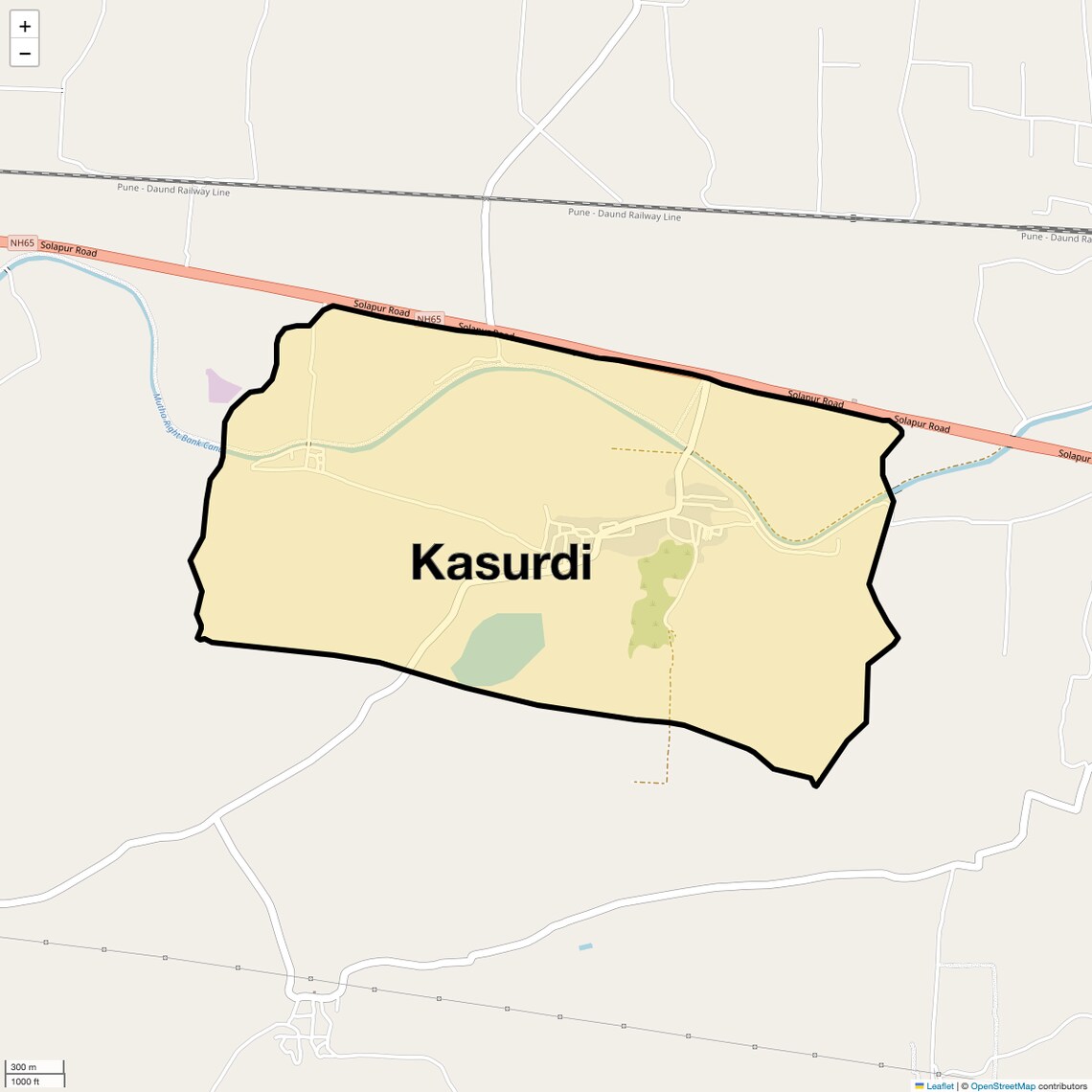 Location Map of Kasurdi, Pune