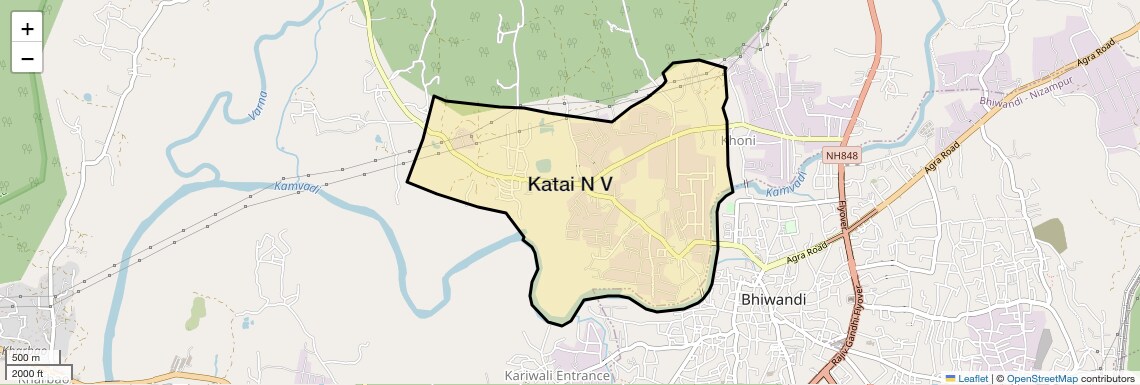 Location Map of Katai N V, Thane