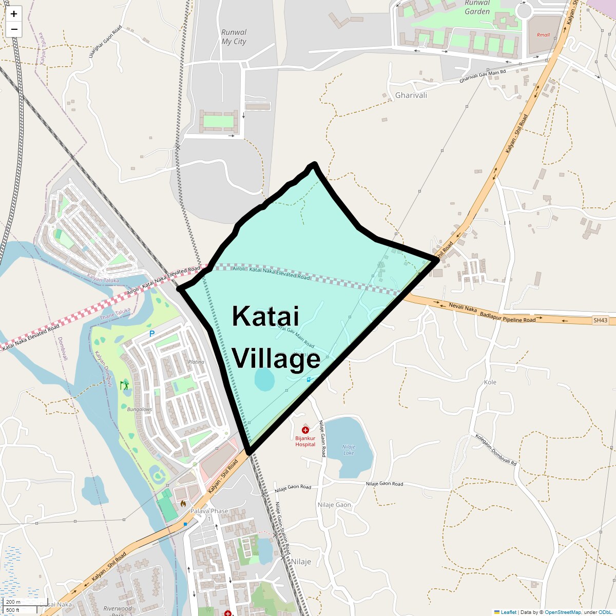 Location Map of Katai Village, Thane