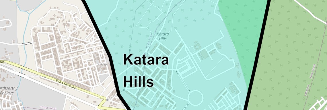 Location Map of Katara Hills, Bhopal