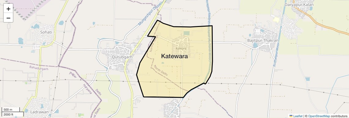 Location Map of Katewara, Delhi