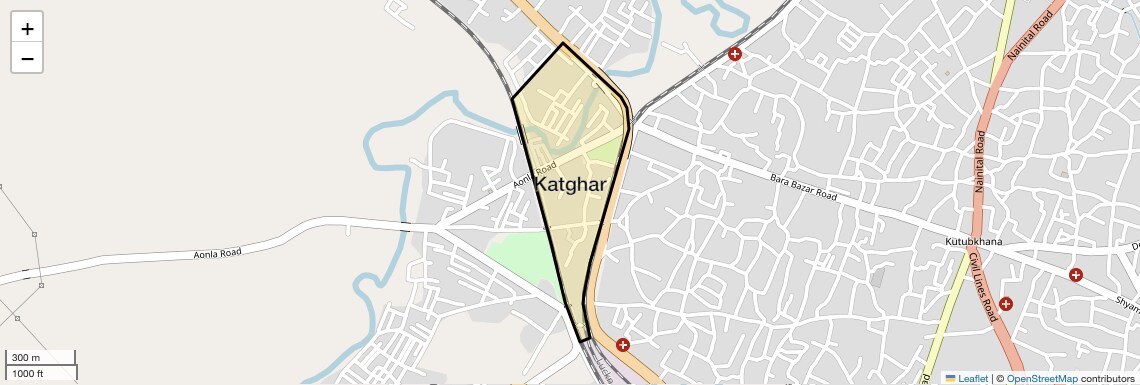 Location Map of Katghar, Bareilly