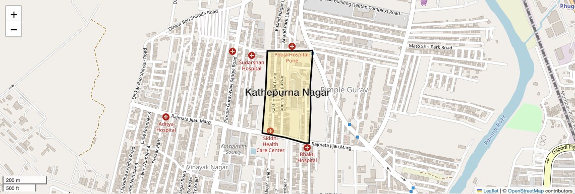 Location Map of Kathepurna Nagar, Pune