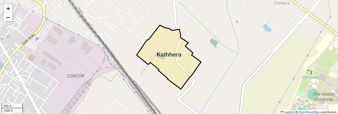 Location Map of Kathhera, Greater Noida