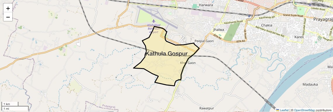 Location Map of Kathula Gospur, Allahabad