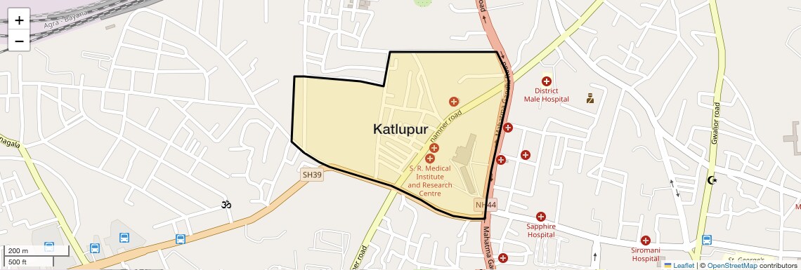 Location Map of Katlupur, Agra