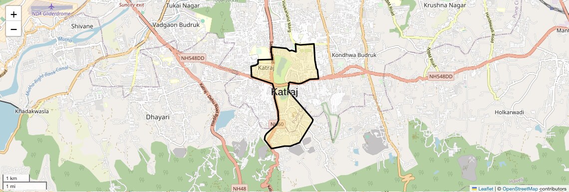 Location Map of Katraj, Pune