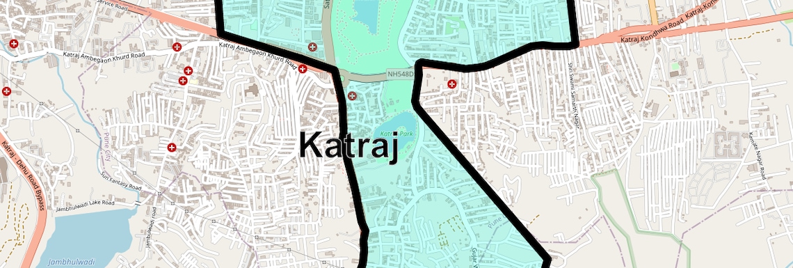 Location Map of Katraj, Pune