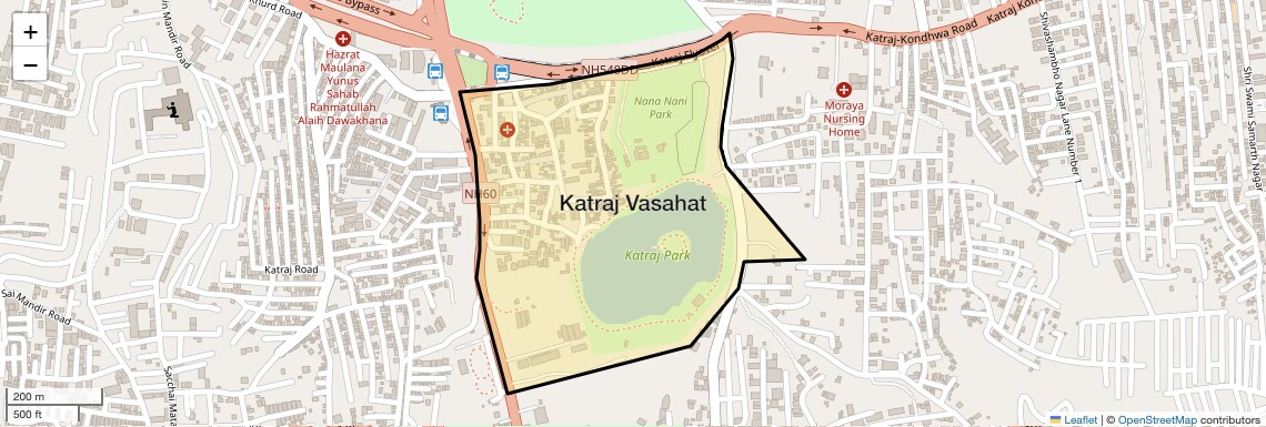 Location Map of Katraj Vasahat, Pune