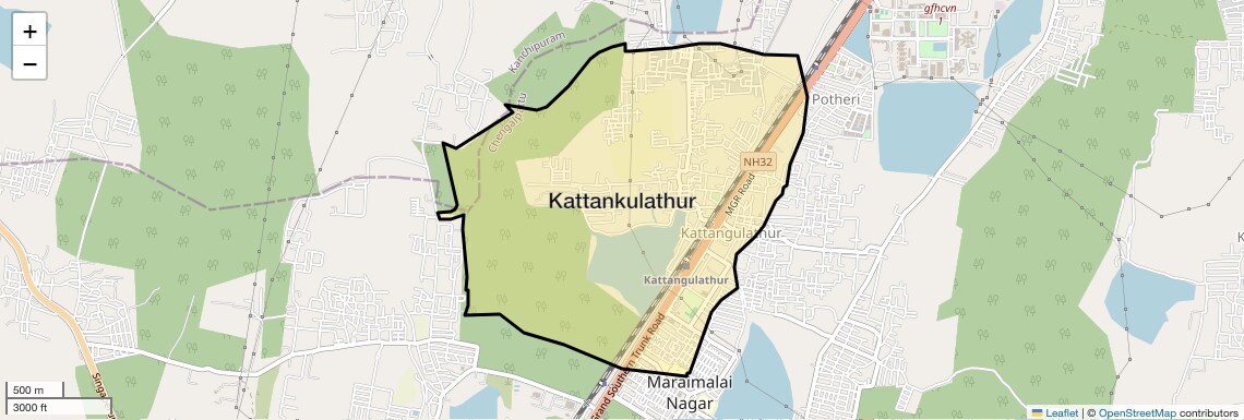 Location Map of Kattankulathur, Chennai