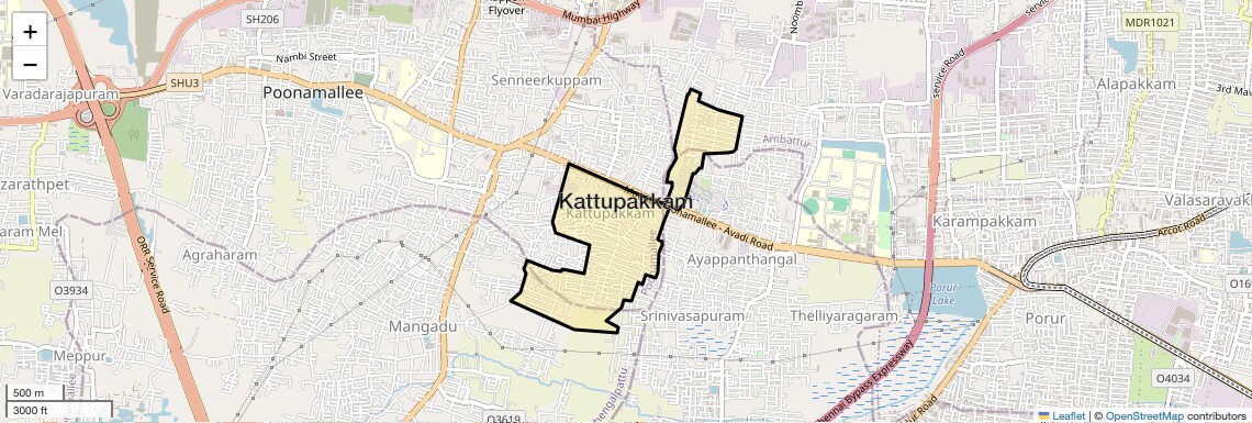 Location Map of Kattupakkam, Chennai