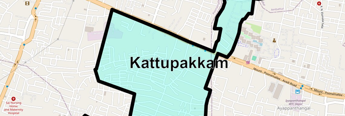Location Map of Kattupakkam, Chennai