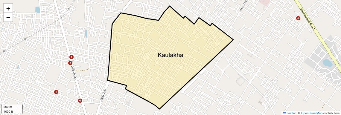 Location Map of Kaulakha, Agra