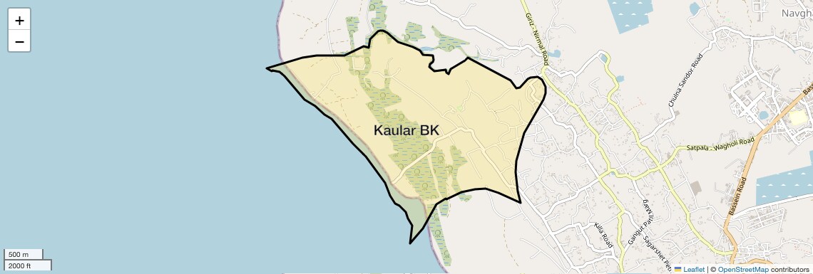 Location Map of Kaular BK, Palghar