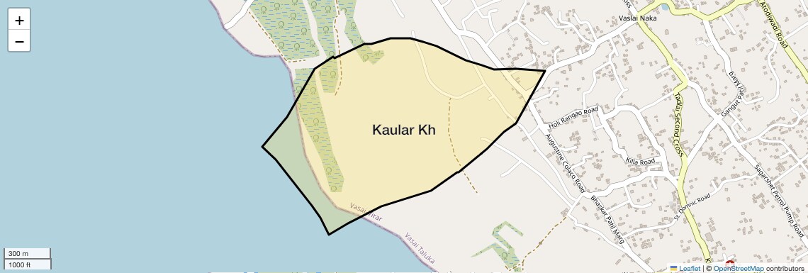 Location Map of Kaular Kh, Palghar