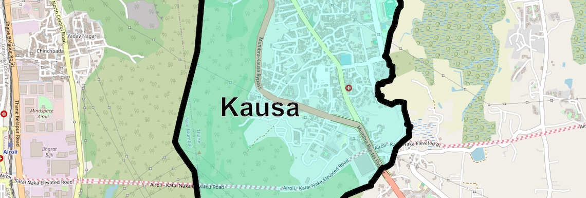 Location Map of Kausa, Thane