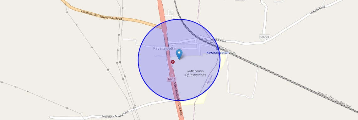 Location Map of Kavaraipettai, Chennai