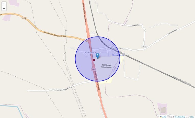 Location Map of Kavaraipettai