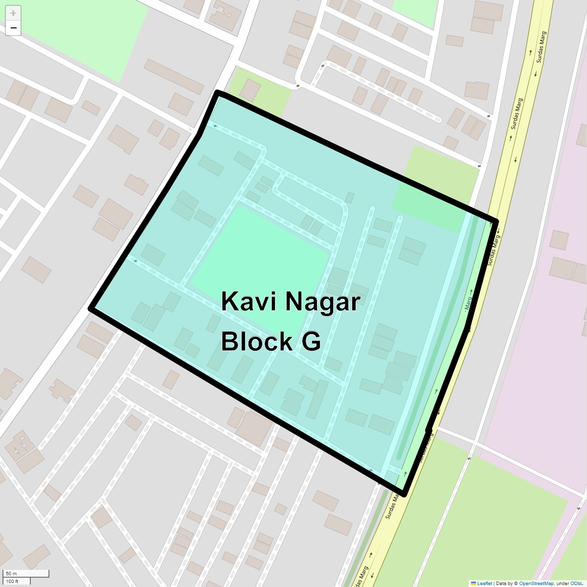 Location Map of Kavi Nagar Block G, Ghaziabad