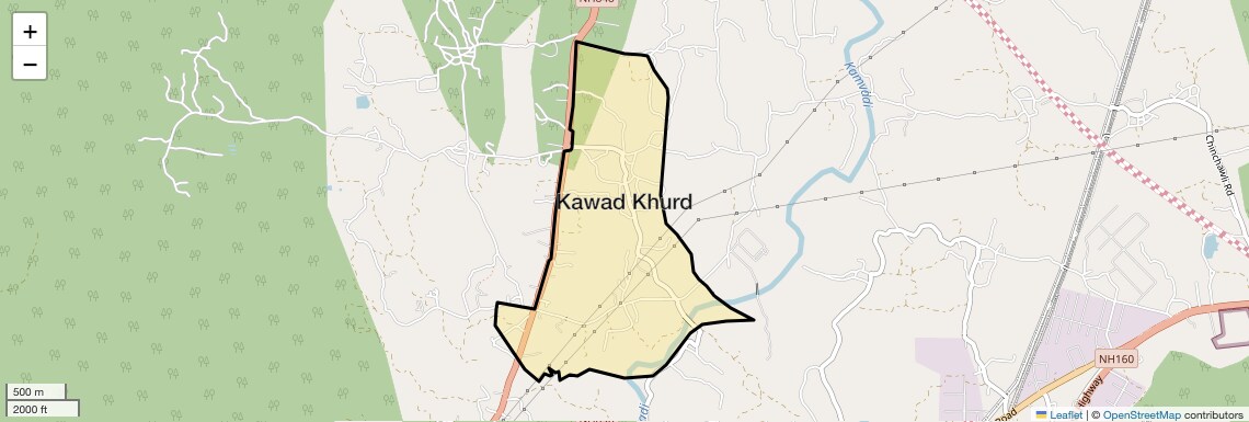 Location Map of Kawad Khurd, Thane