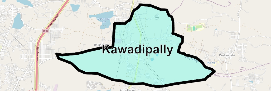 Location Map of Kawadipally, Hyderabad