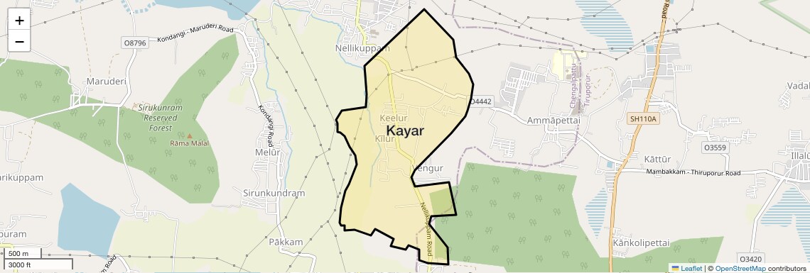 Location Map of Kayar, Chennai
