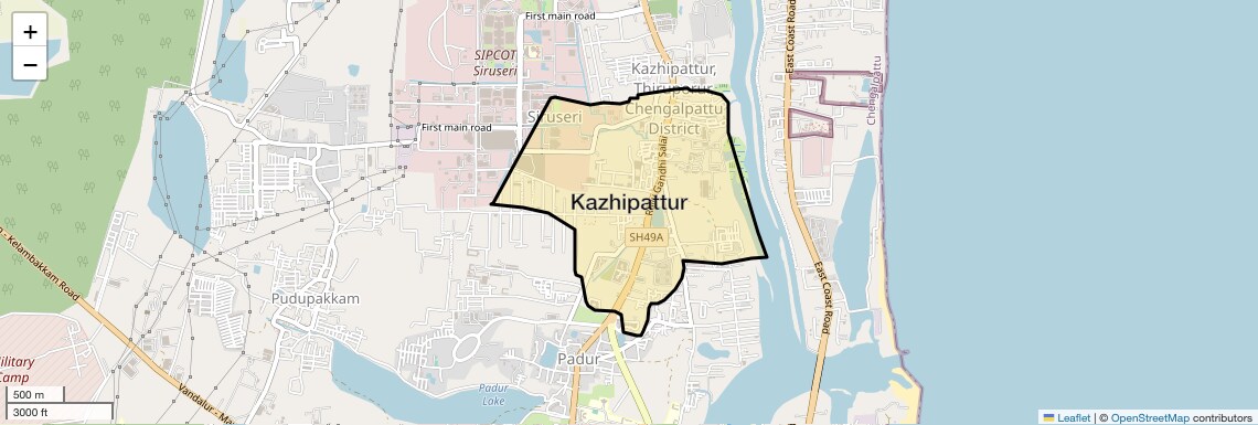 Location Map of Kazhipattur, Chennai