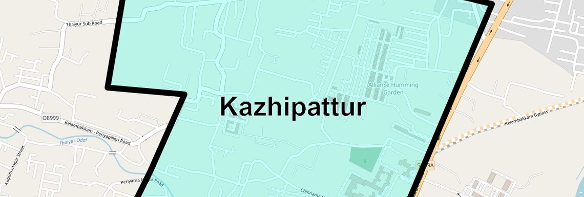 Location Map of Kazhipattur, Chennai