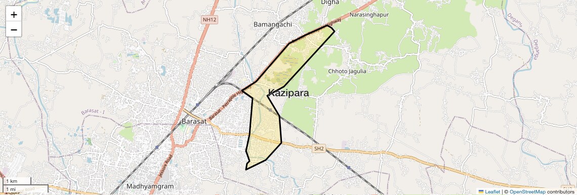 Location Map of Kazipara, Kolkata