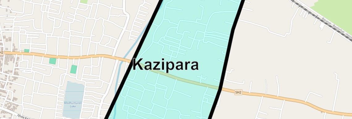 Location Map of Kazipara, Kolkata