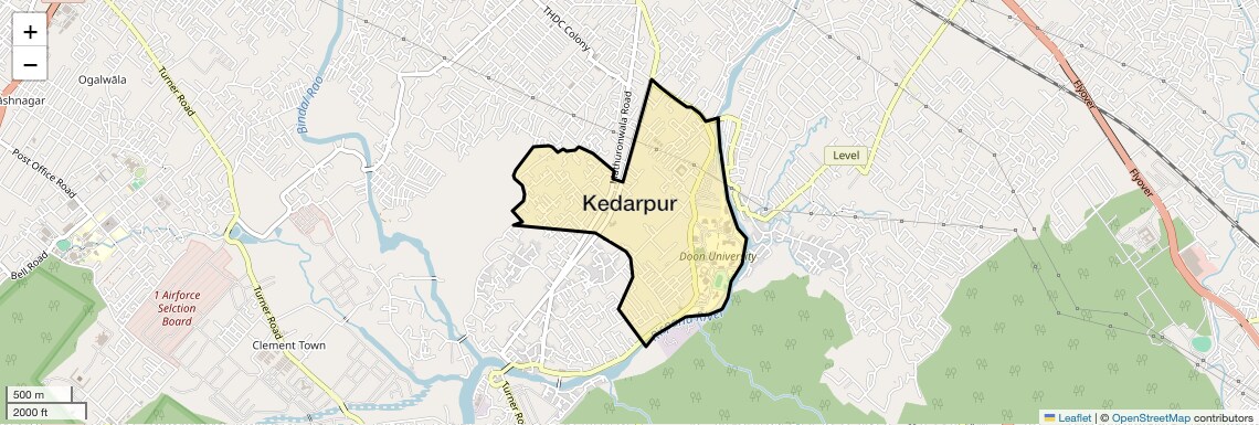 Location Map of Kedarpur, Dehradun