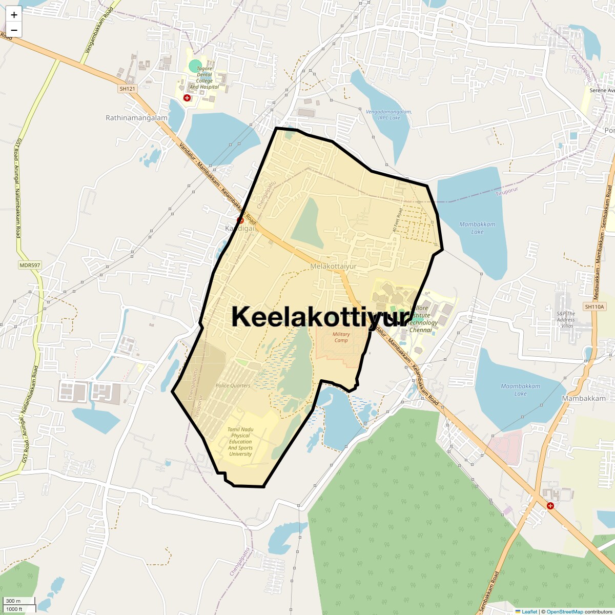 Location Map of Keelakottiyur, Chennai