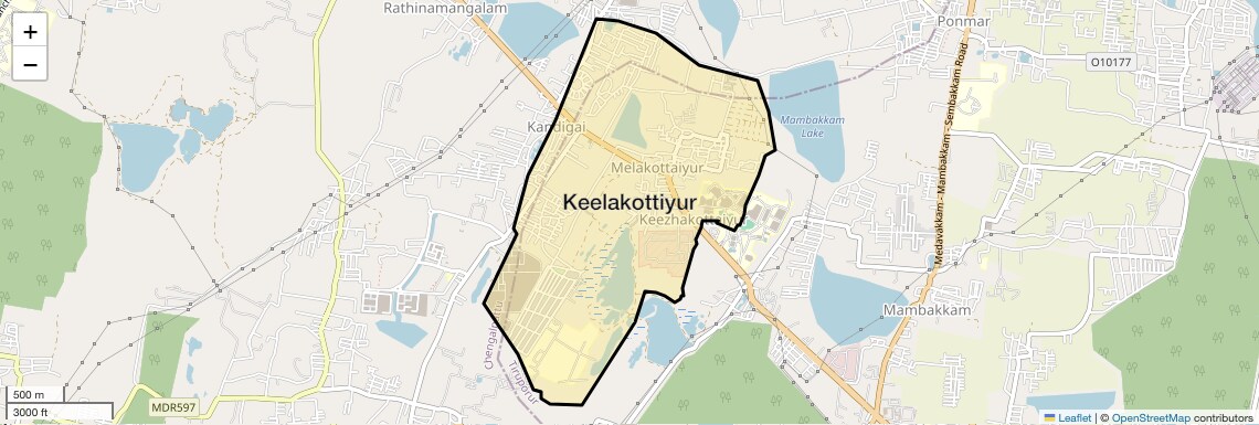 Location Map of Keelakottiyur, Chennai