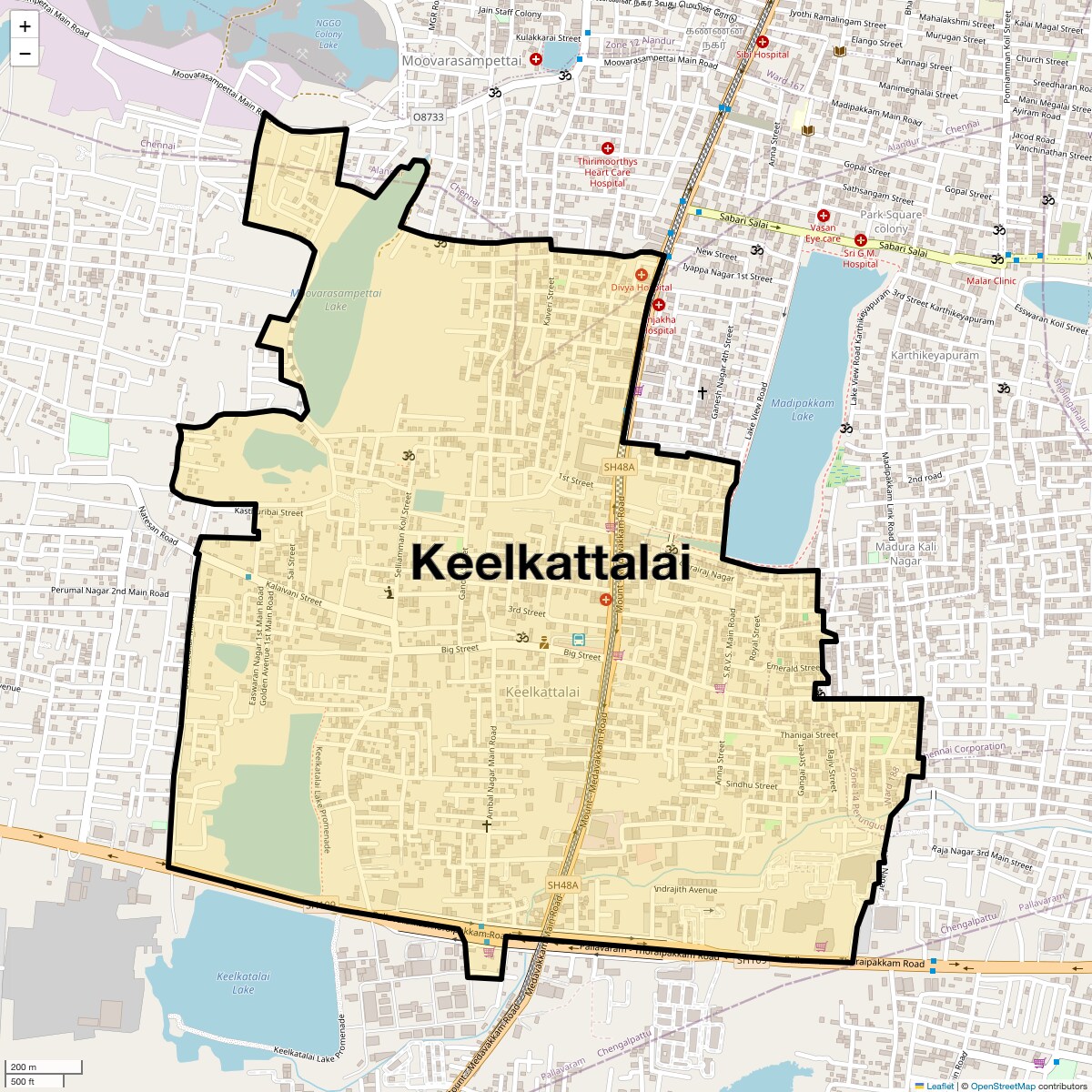 Location Map of Keelkattalai, Chennai