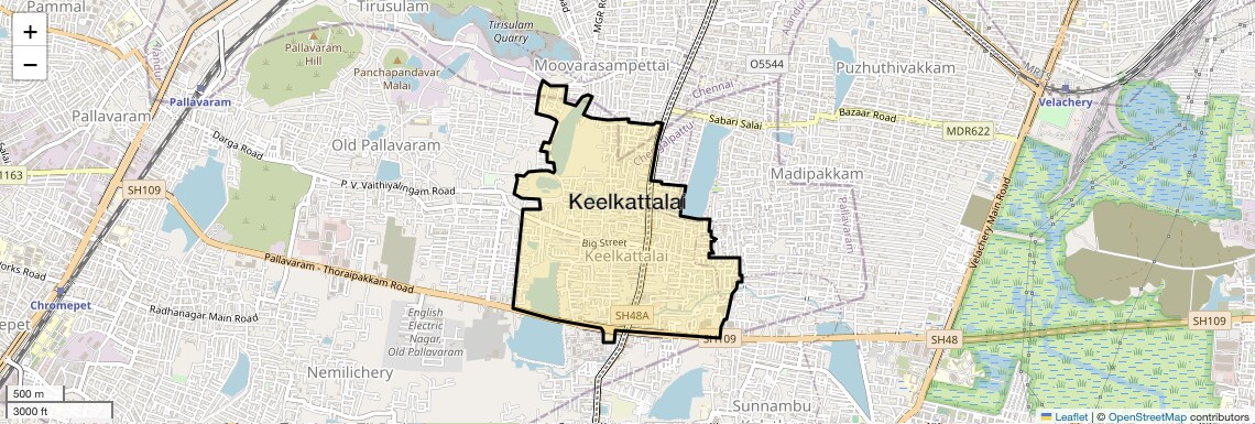 Location Map of Keelkattalai, Chennai