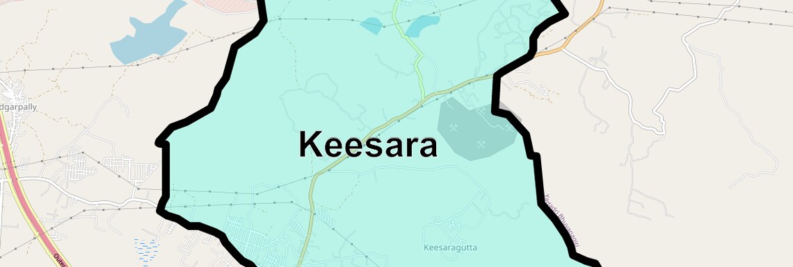 Location Map of Keesara, Hyderabad