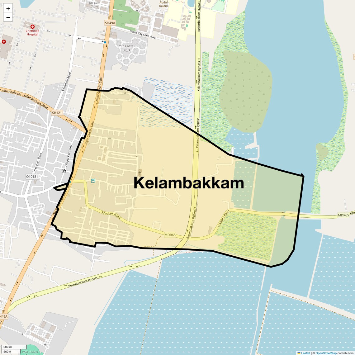 Location Map of Kelambakkam, Chennai