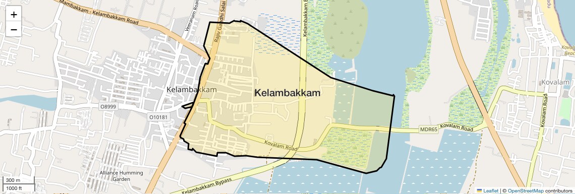 Location Map of Kelambakkam, Chennai